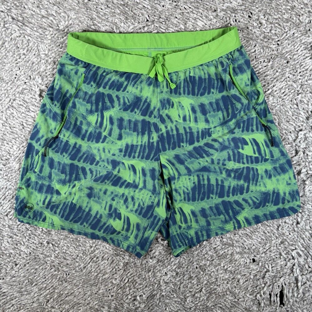 Janji Traverse Shorts Mens Small 7'' Activewear Blue Green Stretch Performance